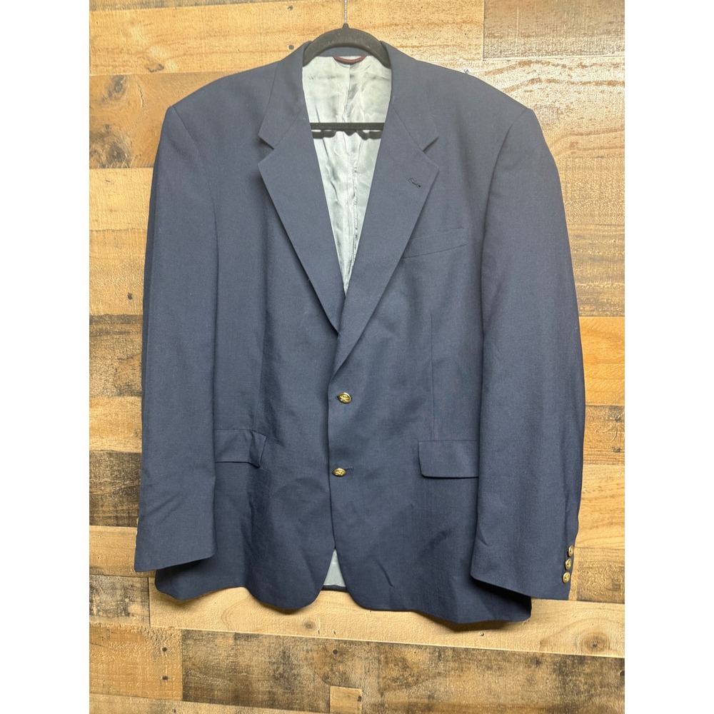 Jack Nicklaus Tournament Series Navy Blue Blazer Gold Crest Buttons 46L Mens